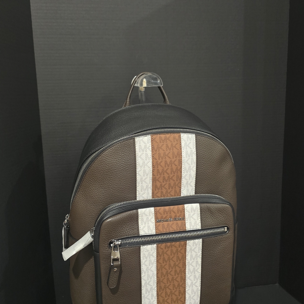 Michael Kors Brown and Black Men's Backpack with Stripe - Picture 4 of 8